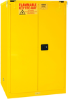 90 Gallon - All Welded - FM Approved - Flammable Safety Cabinet - Self-closing Doors - 2 Shelves - Safety Yellow - Caliber Tooling