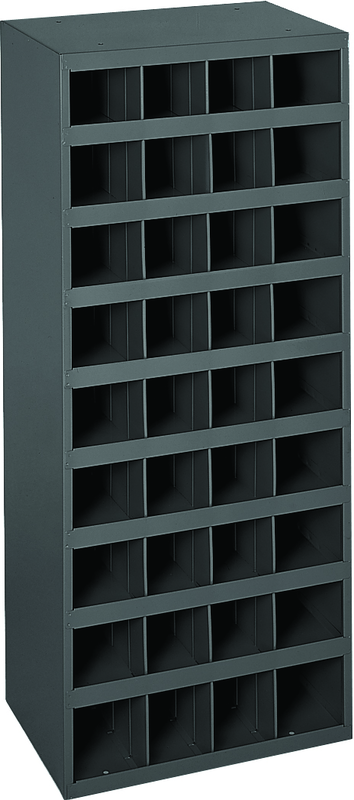 12" Deep Bin - Steel - Cabinet - 36 opening bin - for small part storage - Gray - Caliber Tooling