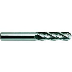 3/8 X 3/8 X 1-1/8 X 3 4Fl Long. SE Ball . CBD TiCN-Coated - Caliber Tooling