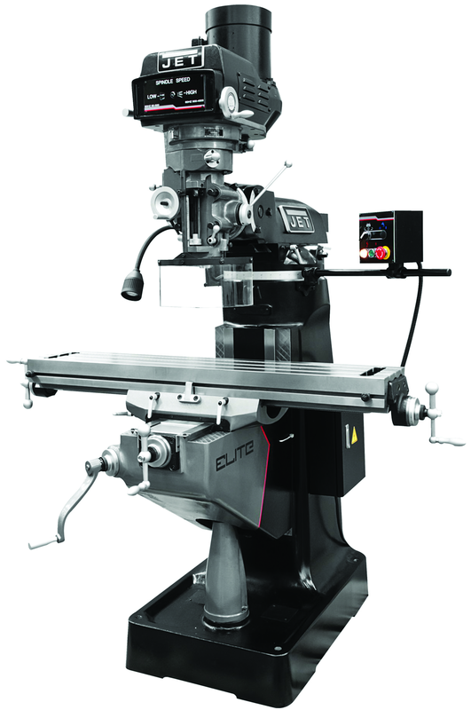 9 x 49" Table Variable Speed Mill With 3-Axis ACU-RITE 200S (Quill) DRO and Servo X - Y - Z-Axis Powerfeeds - Caliber Tooling