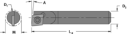 .208" Min - .187" SH - 4" OAL - Carbide Shank Boring Bar - Caliber Tooling