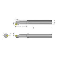 S12S-SCLPR-3 Right Hand 3/4 Shank Indexable Boring Bar - Caliber Tooling