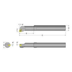 S08R-SCLPR-2 Right Hand 1/2 Shank Indexable Boring Bar - Caliber Tooling