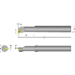 S06M-SDUCR-2 Right Hand 3/8 Shank Indexable Boring Bar - Caliber Tooling