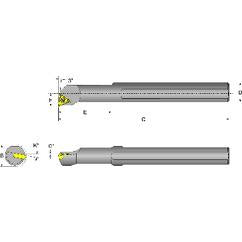 S12S-STUCR-3 Right Hand 3/4 Shank Indexable Boring Bar - Caliber Tooling