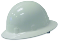 White Hard Hat with Brim - 8 Pt Ratchet - Caliber Tooling