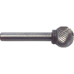 1/2 × 1/4″ SH Ball End Shape - HSS - Burr - Caliber Tooling