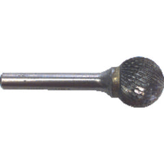 SD1L6 1/4 × 7/32 × 1/4″ SH Dbl Cut Ball End - CBD - Burr - Caliber Tooling