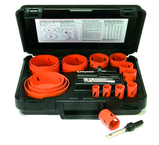 9 Pc. Bi-Metal Electricians and Plumbers Hole Saw Kit - Caliber Tooling