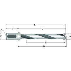 24005H-075F Flanged T-A® Spade Blade Holder - Helical Flute- Series 0.5 - Caliber Tooling