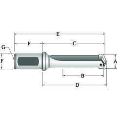 29020S-32FM Flanged T-A® Spade Blade Holder - Straight Flute- Series 2 - Caliber Tooling