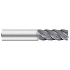 1/2 x 1/2 x 1-1/4 x 3 OAL .030 C/R 5 Flute Carbide End Mill - Round Shank-AlCrN Coated - Caliber Tooling