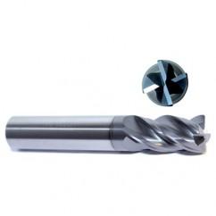 1/4" Dia. - 3/4" LOC - 2-1/2" OAL - .020 Radius 4 FL Carbide S/E HP End Mill-AlTiN - Caliber Tooling