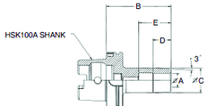 1/2" HSK100A Shrink Fit Toolholder - 3.94" Gauge Length - Caliber Tooling