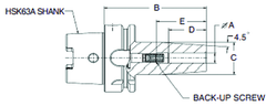 6mm HSK63A Shrink Fit Toolholder - 160mm Gauge Length - Caliber Tooling