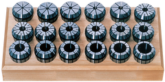 18 Pc. Collet Set - 3/32 to 3/4" - ER32 Style-Round Open - Caliber Tooling