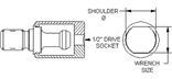 Reten Knob Socket- 755" Max. Flat; 85 ft/lbs Max. Torq - Caliber Tooling