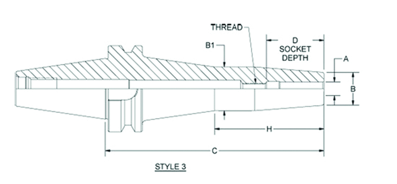 HSK100 1 x 6.30 - Shrink Fit Tool Holder - Caliber Tooling