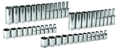 47 PC 1/4" DR 6PT SAE/METRIC STD AND - Caliber Tooling