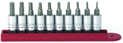 10 PC SAE HEX BIT SOCKET SET - Caliber Tooling