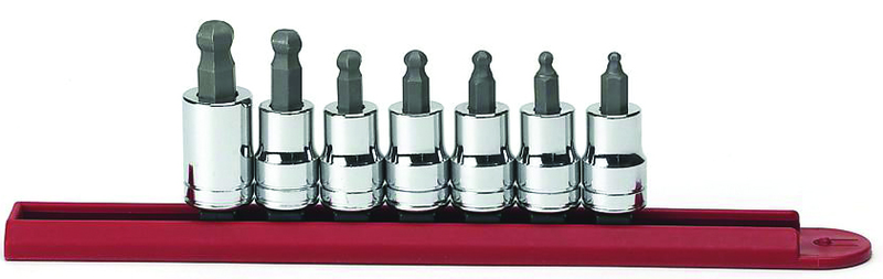 7PC SAE BALL HEX BIT SOCKET SET - Caliber Tooling