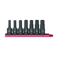 7PC IMPACT HEX SKT SET SAE 1/2" DR - Caliber Tooling