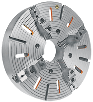 36" 4-Jaw Independent Forged Steel Plain Back Lathe Chuck - Caliber Tooling