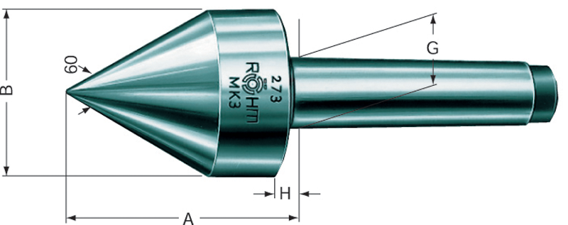 5MT HD 60° Pipe Nose - Live Center - Caliber Tooling