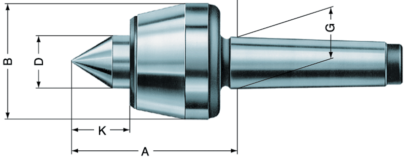 3MT Revolving Tailstock Standard - Live Center - Caliber Tooling