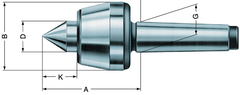 6MT Revolving Tailstock Standard - Live Center - Caliber Tooling