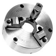 Ajust-Tru+ Universal Chuck - 8" Plain Mount; 3-Jaw; Solid Jaw - Caliber Tooling