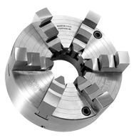 Ajust-Tru+ Universal Chuck - 6" Plain Mount; 6-Jaw; Solid Jaw - Caliber Tooling