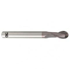 1.6mm Dia. - 50mm OAL - Carbide - Ball End HP End Mill-2 FL - Caliber Tooling