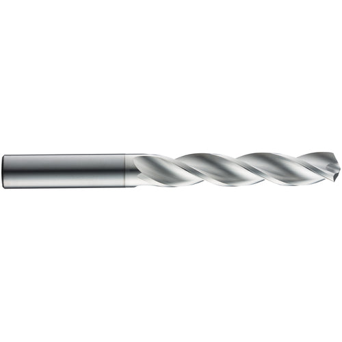 5.4 mm Dia. × 6 mm Shank × 44 mm Flute Length × 82 mm OAL, 5xD, 124°, TB, 3 Flute, External, Round Solid Carbide Drill - Exact Industrial Supply