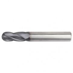 5/8x5/8x1-1/4x3-1/2 Ball Nose 4FL Carbide End Mill-Weldon Shank-TiAlN - Caliber Tooling