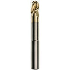 1 x 1 x 1-1/4 x 7 w/4-3/8 Reach Ball Nose 3 Flute Carbide M223N Streaker End Mill-ZrN - Caliber Tooling