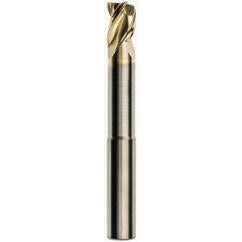 3/16 x 3/16 x 1/4 x 3 w/1 Reach .015 Radius 3 Flute Carbide M223N Streaker End Mill-ZrN - Caliber Tooling