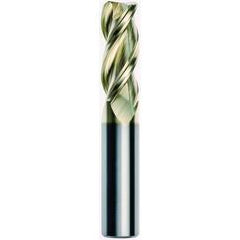 3/4 x 3/4 x 1-5/8 x 4 .125 Radius 3 Flute Carbide M223 Streaker End Mill-ZrN - Caliber Tooling