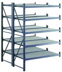 50 x 52 x 78" - Welded Frame Double Straight Shelving Add-On Unit (Gray) - Caliber Tooling