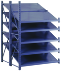 50 x 48 x 78" - Welded Frame Double Tilt Shelving Add-On Unit (Gray) - Caliber Tooling