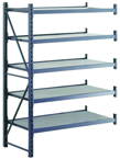 50 x 26 x 78" - Welded Frame Single Straight Shelving Add-On Unit (Gray) - Caliber Tooling