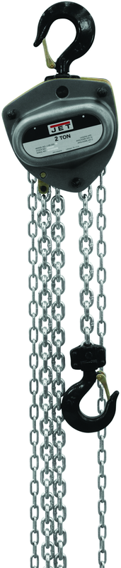 L-100-1000WO-20, 10-Ton Hand Chain Hoist with 20' Lift & Overload Protection - Caliber Tooling