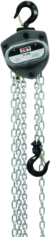 L-100-50WO-20, 1/2 Ton Hand Chain Hoist with 20' Lift & Overload Protection - Caliber Tooling