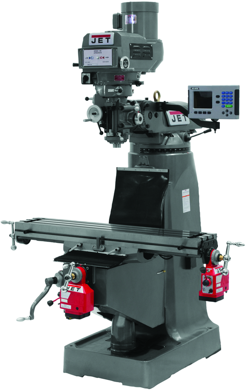 JTM-4VS-1 Mill With 3-Axis ACU-RITE 200S DRO (Quill) With X and Y-Axis Powerfeeds - Caliber Tooling