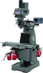 JTM-1050 Mill With 3-Axis ACU-RITE 200S DRO (Quill) With X and Y-Axis Powerfeeds and Power Draw Bar - Caliber Tooling