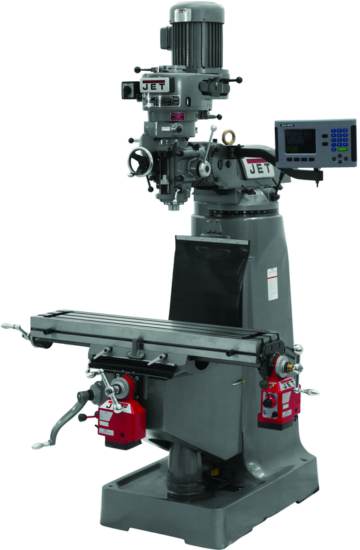 JTM-2 Mill With 3-Axis ACU-RITE 200S DRO (Quill) With X and Y-Axis Powerfeeds - Caliber Tooling