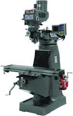 JTM-4VS Mill With ACU-RITE VUE DRO With X-Axis Powerfeed and 6" Riser Block - Caliber Tooling