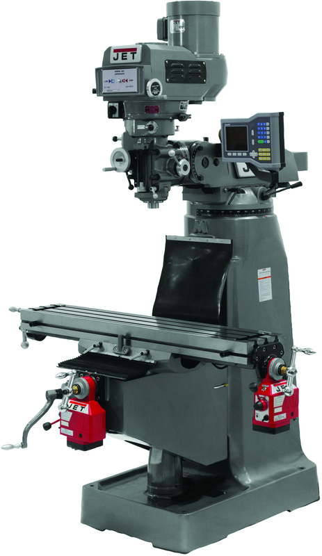 JTM-4VS Mill With 3-Axis ACU-RITE VUE DRO (Knee) With X and Y-Axis Powerfeeds - Caliber Tooling