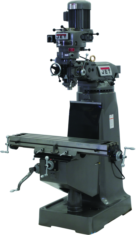 JTM-1 Mill With 3-Axis Newall DP500 DRO (Quill) With X & Y-Axis Powerfeeds - Caliber Tooling