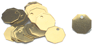 Tool Room Checks - 1-1/4" Octagon Brass - Pkg 100 - Caliber Tooling